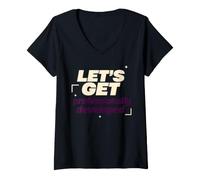 Donna Funny Let's Get Professionally Developed Maglietta con Collo a V