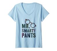 Donna Funny Little MR Smarty Pantaloni Last 100 Days School My Smartie Maglietta con Collo a V