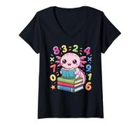 Donna Funny Math Day Preschool Number Day Kids Maths Maglietta con Collo a V