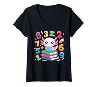 Donna Funny Math Day Preschool Number Day Kids Maths Maglietta con Collo a V