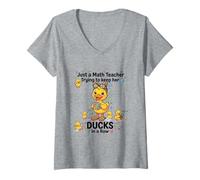 Donna Funny Math Teacher Teacher Appreciation Back to School Maglietta con Collo a V