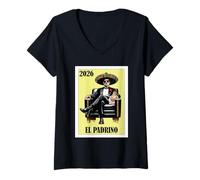 Donna Funny Messican Battism Padrino Proposal 2026 - El Padrino Maglietta con Collo a V