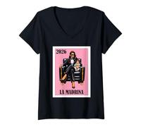 Donna Funny Mexican Baptism Madrina Proposal 2026 Maglietta con Collo a V
