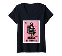 Donna Funny Mexican Design for Aunt - La Patrona Maglietta con Collo a V