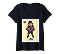 Donna Funny Mexican Design for Aunt - La Tia Cool Maglietta con Collo a V