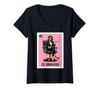 Donna Funny Mexican Design for Hispanas - La Abogada Maglietta con Collo a V