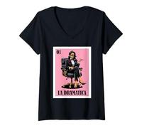 Donna Funny Mexican Design for Latinas - La Dramatica Maglietta con Collo a V