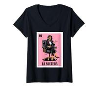 Donna Funny Mexican Design for Latinas - La Soltera Maglietta con Collo a V