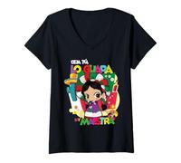 Donna Funny Mexican Design for Teachers - La Maestra Maglietta con Collo a V