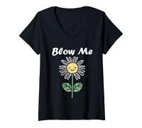 Donna Funny minimalist dandelions flowers simple blow me dandelion Maglietta con Collo a V