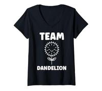 Donna Funny minimalist dandelions flowers simple team dandelion Maglietta con Collo a V