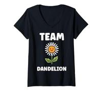 Donna Funny minimalist dandelions flowers simple team dandelion Maglietta con Collo a V