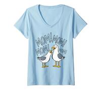 Donna Funny Mom Seagull Mothers Day Humor Mama Bird Maglietta con Collo a V