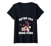 Donna Funny Mothers Day GNOME Saying for Wine Mom And Cat Lover Maglietta con Collo a V