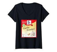 Donna Funny My Favorite Season Is Aglio Polvere Cucina Foodie Maglietta con Collo a V
