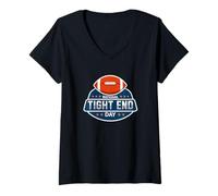 Donna Funny National Tight End Day American Football Maglietta con Collo a V