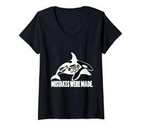 Donna Funny Orca Killer Whale Scuba Diving Skeleton Dark Humor Maglietta con Collo a V