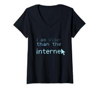 Donna Funny People Testo Divertente Citazione di Io Sono Older Than The Internet Maglietta con Collo a V