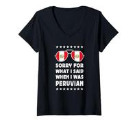 Donna Funny Peruvian Joke Proud Peruvian Pride Peru Flag Maglietta con Collo a V