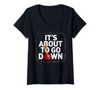 Donna Funny Plumbing It's About to Go Down Plumber Jokes Maglietta con Collo a V