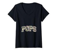 Donna Funny Pops Camo Detto Lettera papà Padre Uomini Maglietta con Collo a V
