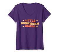 Donna Funny Pregnancy Announcement Book Lover Maglietta con Collo a V