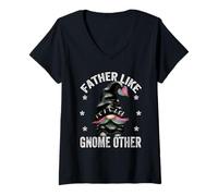 Donna Funny Pun for Men And Punk Rock Dad with Rainbow Beard GNOME Maglietta con Collo a V