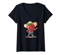 Donna Funny Ranch Cowboy Fragola Maglietta con Collo a V