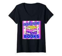 Donna Funny Read More Libri Che Dicono Sarcastico umoristico Maglietta con Collo a V