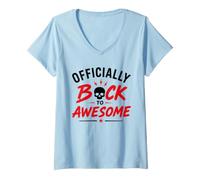 Donna Funny Recovey Positive Comeback Officially Back To Awesome Maglietta con Collo a V