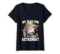 Donna Funny Retirement Plan Garden Gnome For Retired Mom And Dad Maglietta con Collo a V