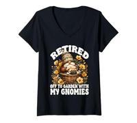 Donna Funny Retirement Saying For Retired Dog Dad And Frenchie Mom Maglietta con Collo a V