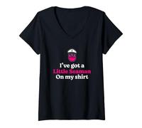 Donna Funny Retro Meme Joke I Have A Little Seaman On My Maglietta con Collo a V