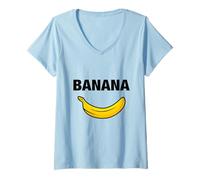 Donna Funny Sarcastic Cool Yellow Illustration Banana Graphic Maglietta con Collo a V