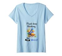 Donna Funny Sarcastic Parrot Witty Quote Graphic Tee Introvert Maglietta con Collo a V