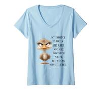 Donna Funny Sarcastic Quote Bird No Patience Funny Shirt Men Women Maglietta con Collo a V