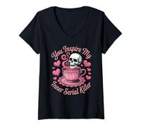 Donna Funny Saying You Inspire My Inner Serial Killer Donne Uomini Maglietta con Collo a V