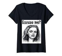Donna Funny Scusa Me? Reaction T-Shirt - Sassy Attitude Graphic Maglietta con Collo a V