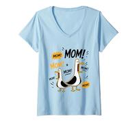Donna Funny Seagull Mom Mothers Day Mama Seagulls Maglietta con Collo a V