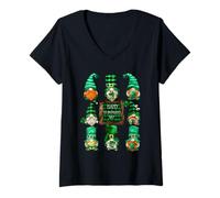 Donna Funny Shenanigans Squad with Happy St. Patricks Day GNOME Maglietta con Collo a V