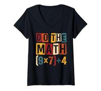 Donna Funny Six Seven 6 7 Meme Men Women Do The Math Teacher Maglietta con Collo a V