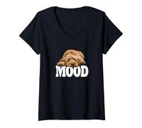 Donna Funny Sleep PJ Mood Kids Goldendoodle Doodle Lover Maglietta con Collo a V