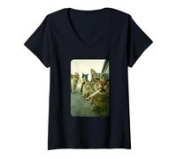 Donna Funny Smoking Cat Meme Cigarette Cat Hilarious Cats Gang Maglietta con Collo a V
