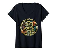 Donna Funny Space Dinosaur Astronaut Cosmic Adventure Maglietta con Collo a V