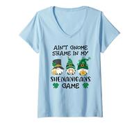 Donna Funny St Patricks GNOME Prone to Shenanigans with My Gnomies Maglietta con Collo a V