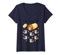 Donna Funny Sugar Glider My Happy Pills Amante degli Animali Ragazzi Ragazze Maglietta con Collo a V