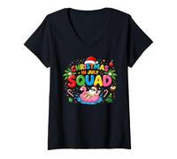Donna Funny Summer Vacation Xmas Holiday, Christmas in July Squad Maglietta con Collo a V