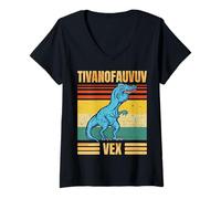 Donna Funny T Rex Dinosaur Cartoon Retro Speech Gag Maglietta con Collo a V