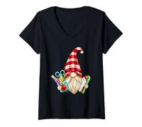 Donna Funny Teacher GNOME for First Day At Elementary School Maglietta con Collo a V