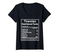 Donna Funny Tiramisú Nutritional Facts Foodie Gift Maglietta con Collo a V